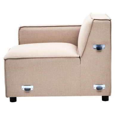 Natural Fabric Left Arm Modular Sofa, Toulouse