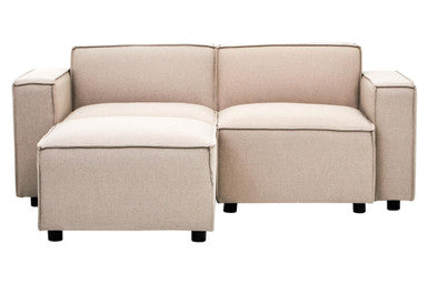 Natural Fabric Left Arm Modular Sofa, Toulouse