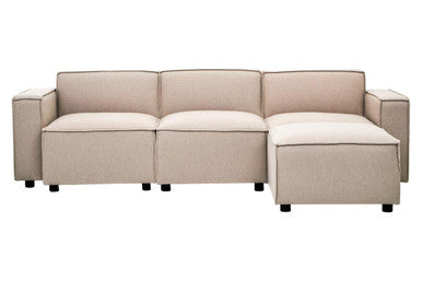 Natural Fabric Left Arm Modular Sofa, Toulouse