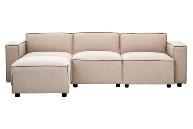 Natural Fabric Modular Ottoman, Toulouse
