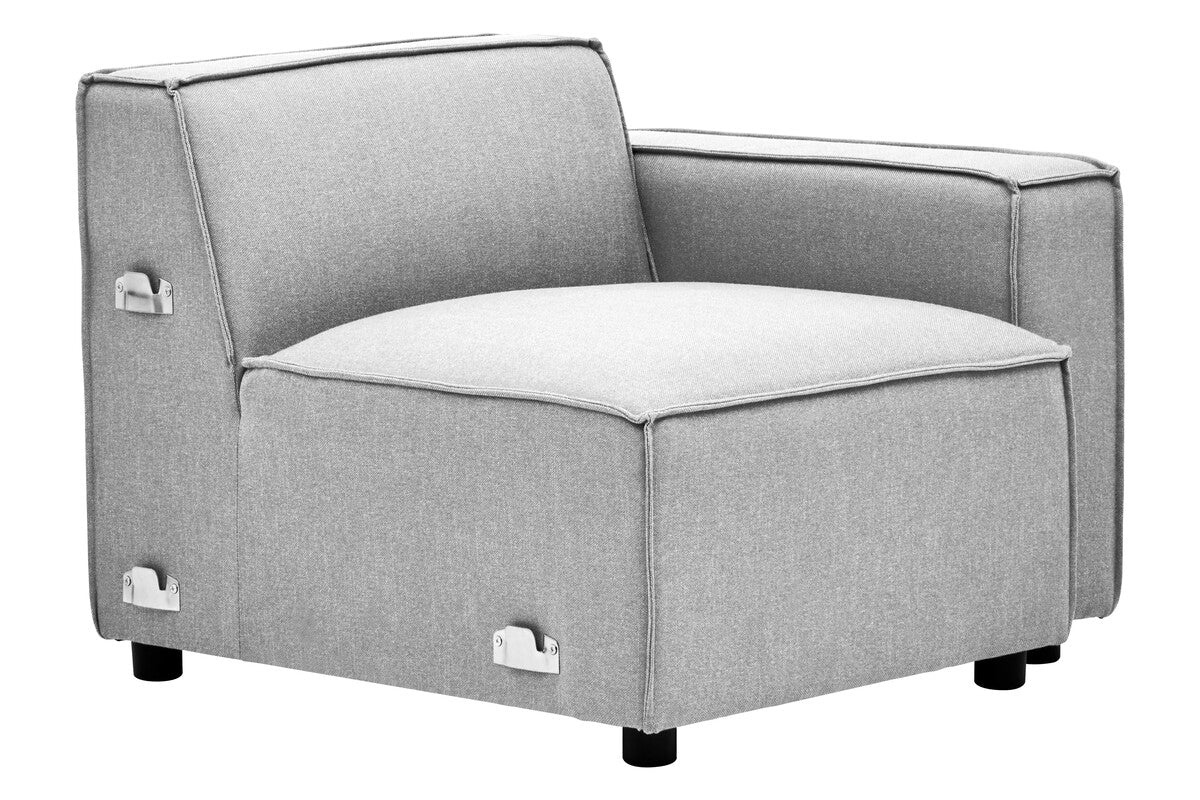 Grey Fabric Right Arm Modular Sofa, Toulouse