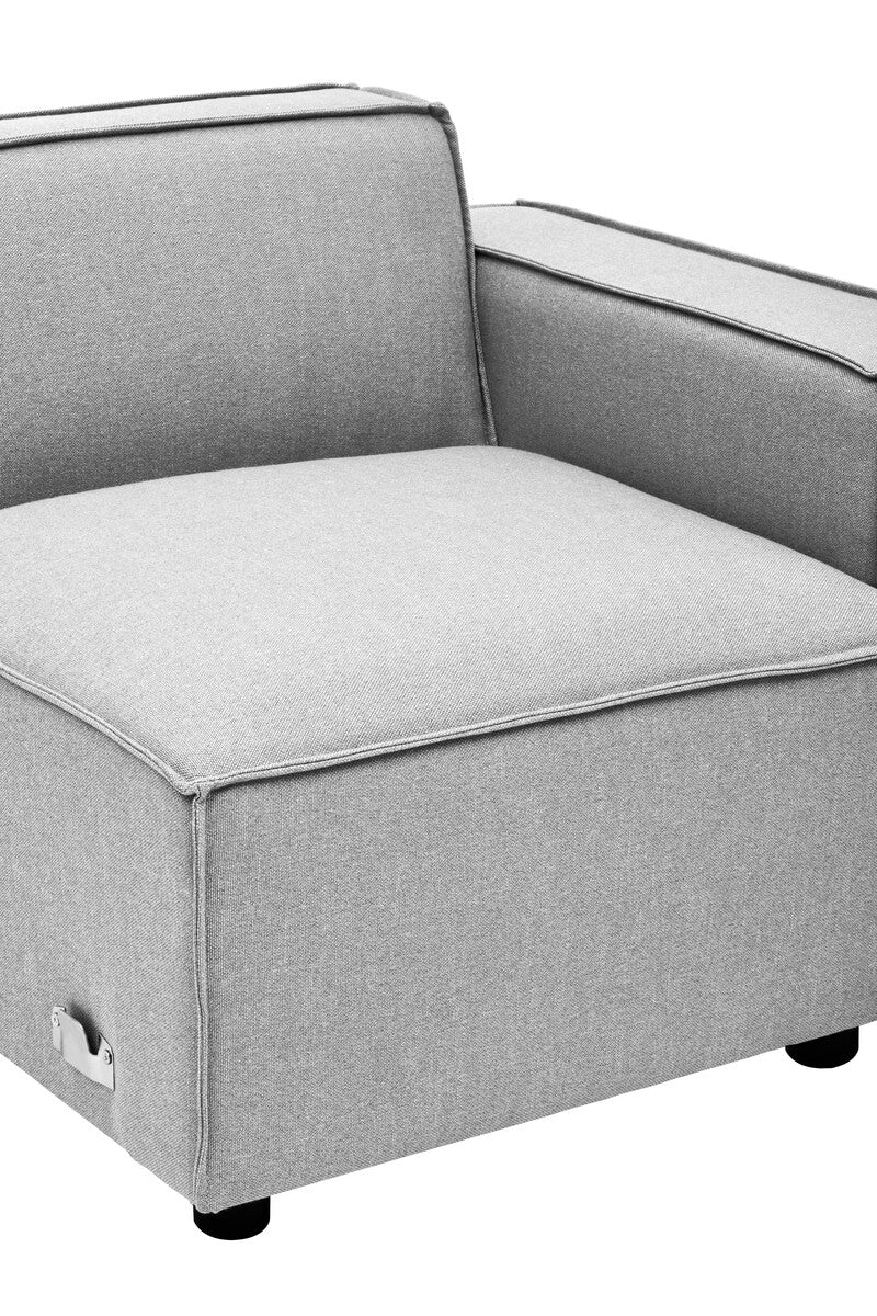Grey Fabric Right Arm Modular Sofa, Toulouse