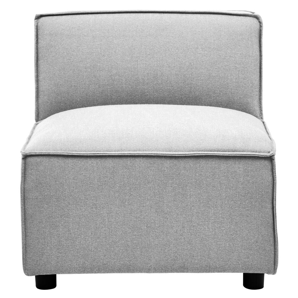 Grey Fabric Armless Modular Sofa, Toulouse