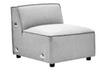 Grey Fabric Armless Modular Sofa, Toulouse