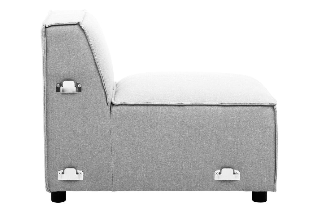 Grey Fabric Armless Modular Sofa, Toulouse