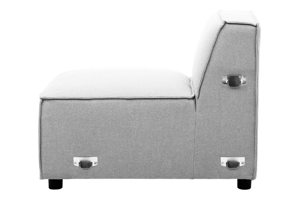 Grey Fabric Armless Modular Sofa, Toulouse