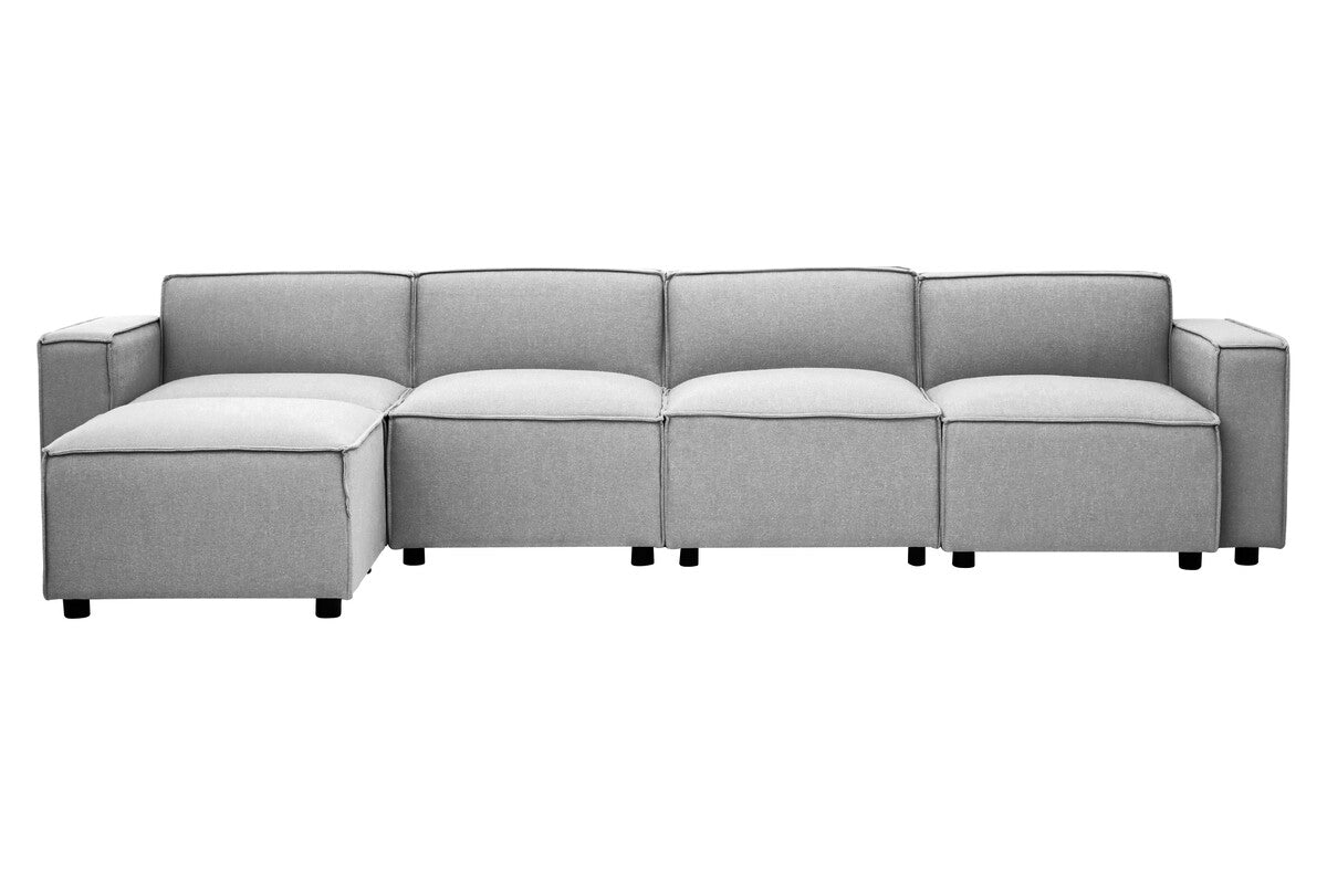 Grey Fabric Armless Modular Sofa, Toulouse