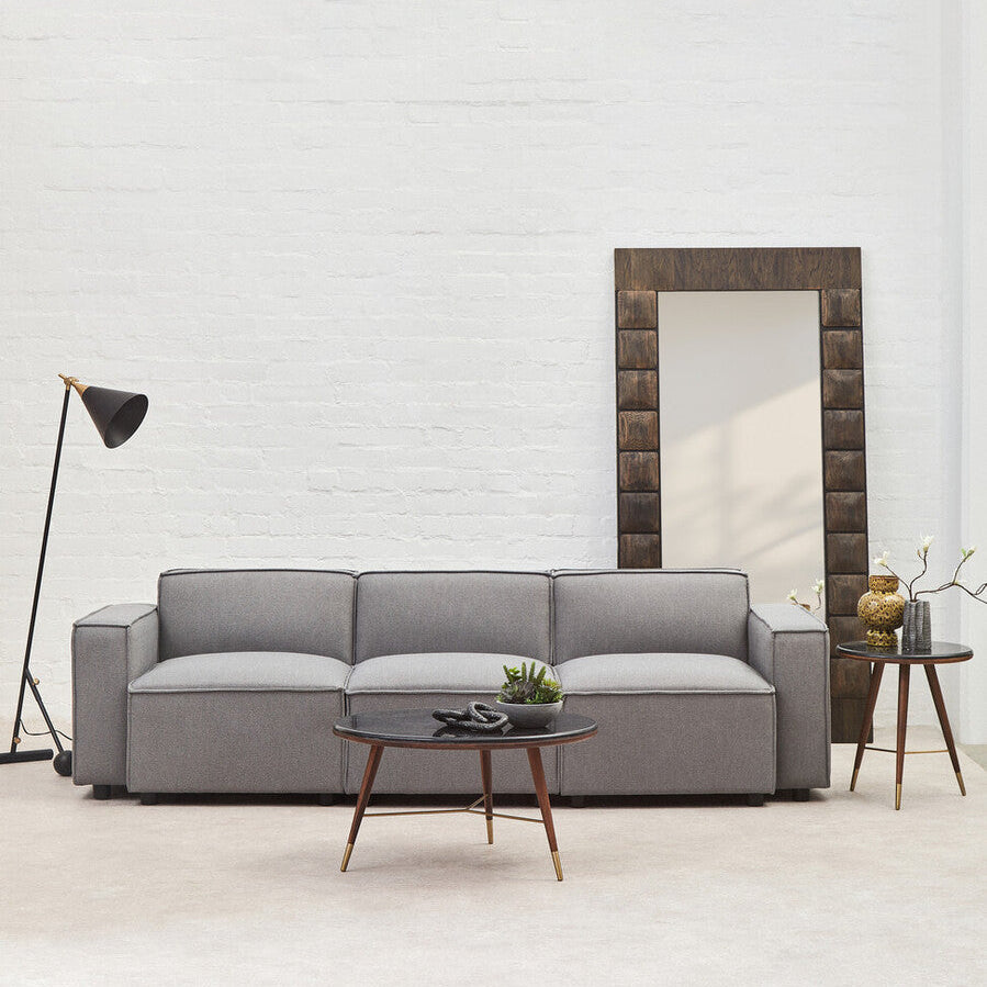 Grey Fabric Armless Modular Sofa, Toulouse