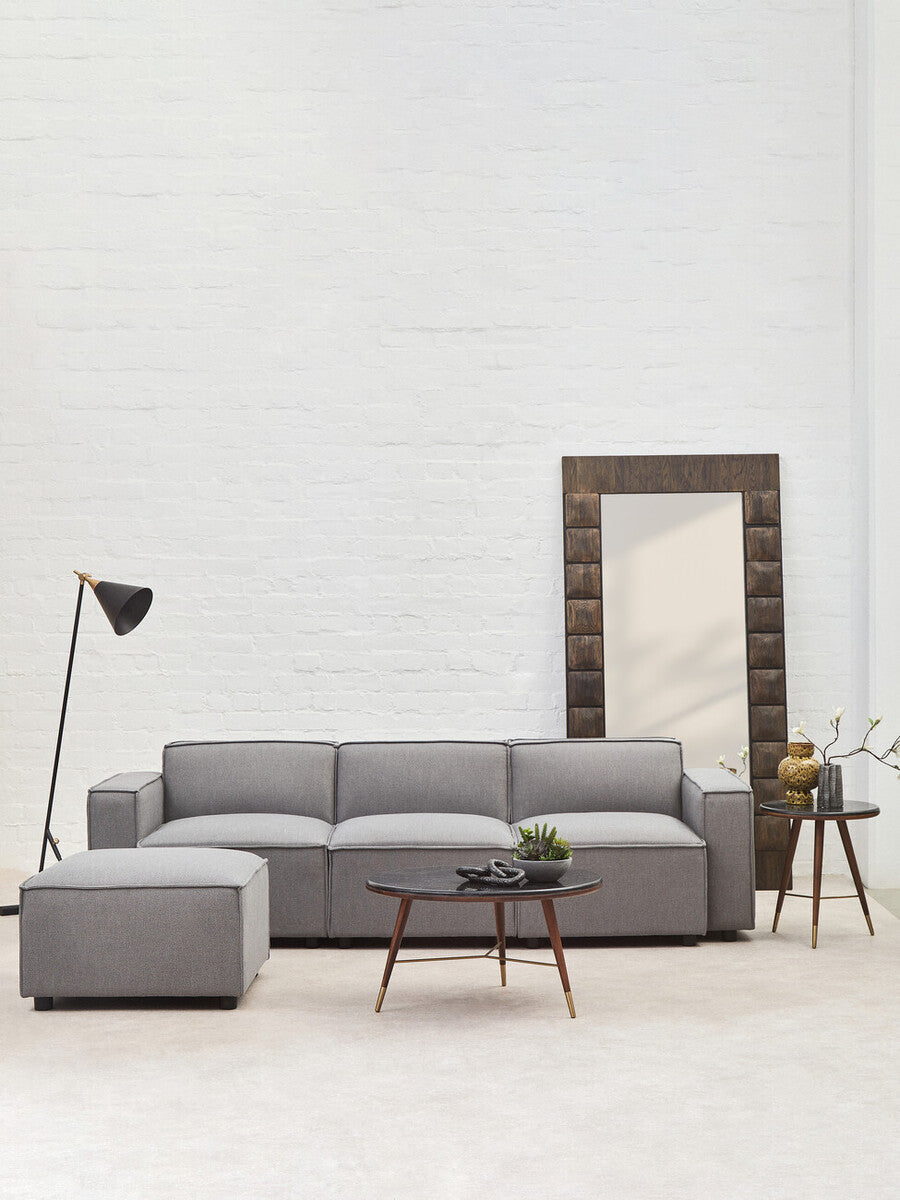 Grey Fabric Armless Modular Sofa, Toulouse