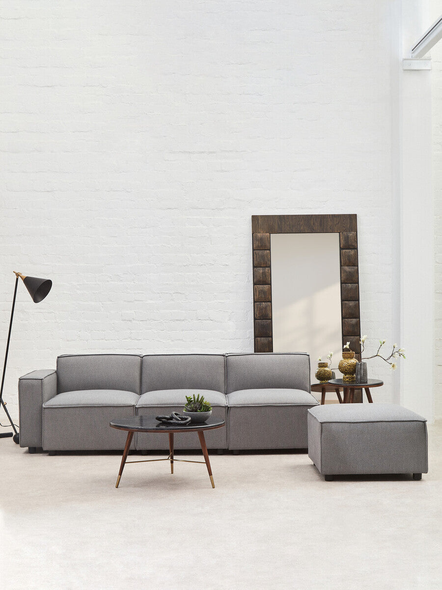 Grey Fabric Armless Modular Sofa, Toulouse