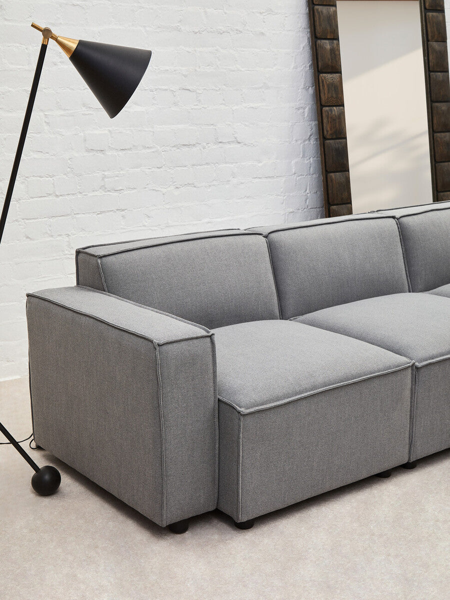 Grey Fabric Armless Modular Sofa, Toulouse