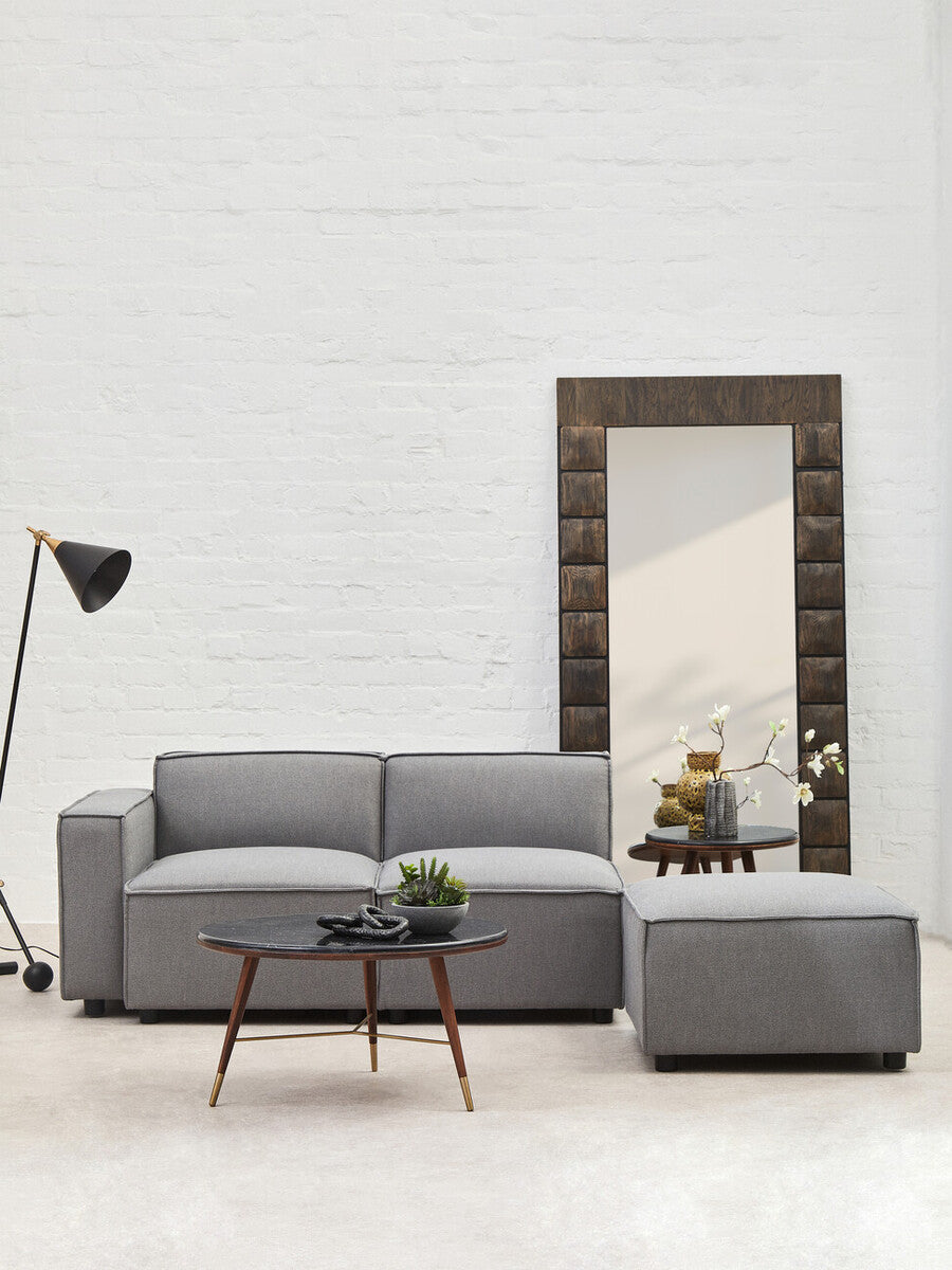 Grey Fabric Armless Modular Sofa, Toulouse