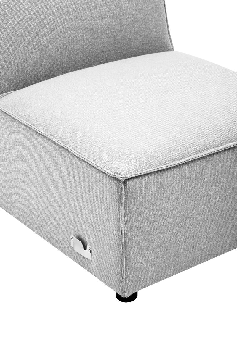 Grey Fabric Armless Modular Sofa, Toulouse