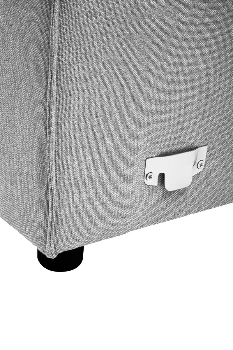 Grey Fabric Armless Modular Sofa, Toulouse