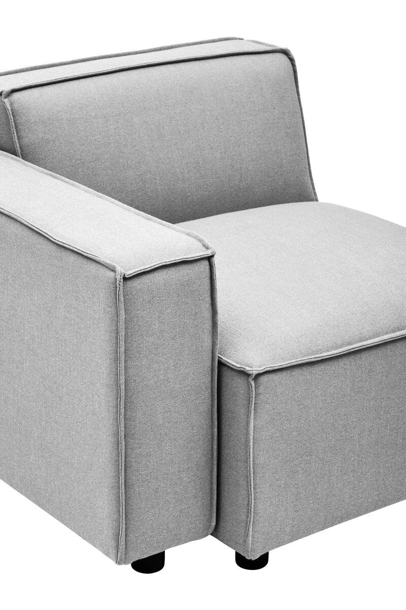 Grey Fabric Left Arm Modular Sofa, Toulouse