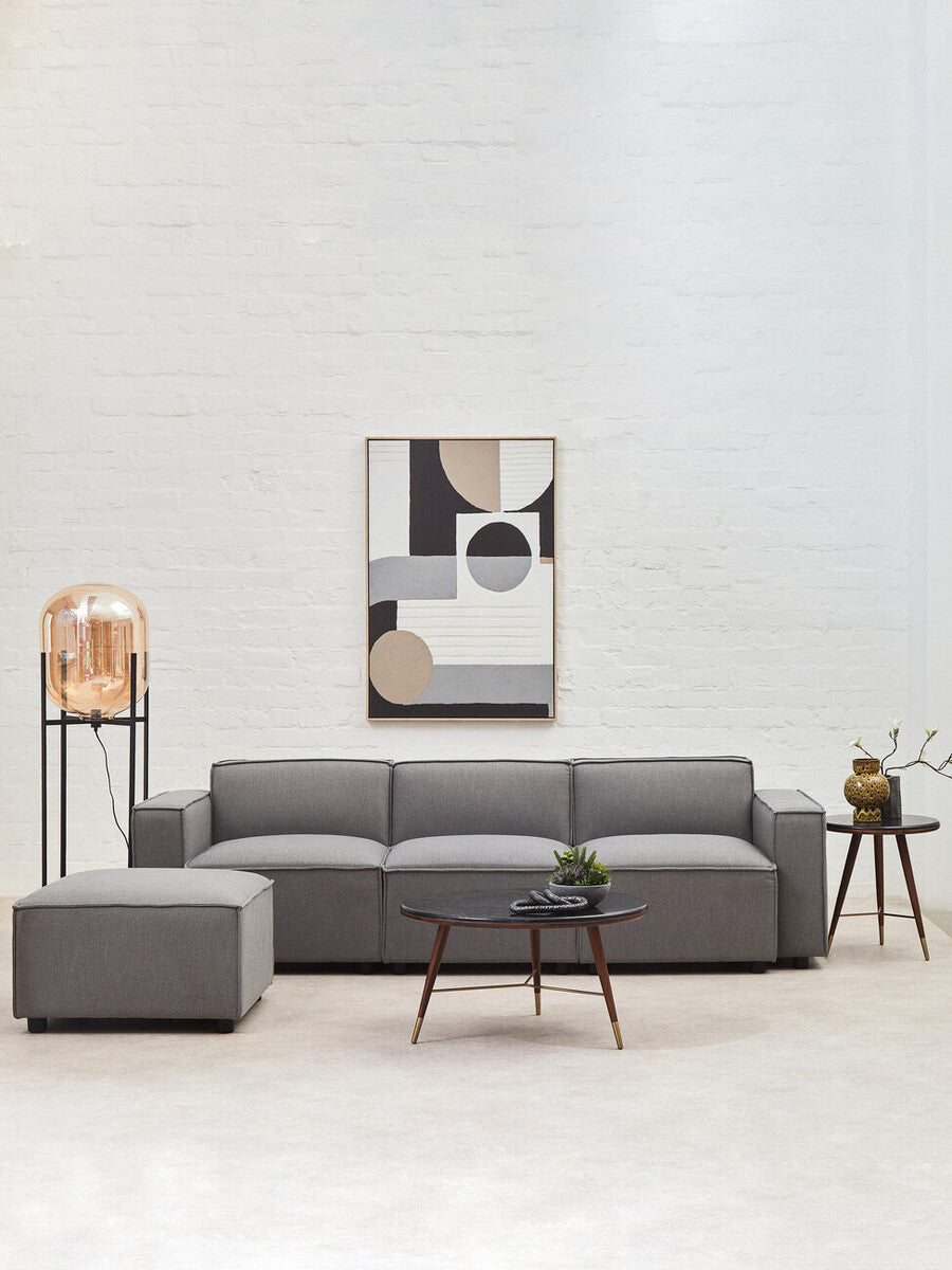 Grey Fabric Modular Ottoman, Toulouse