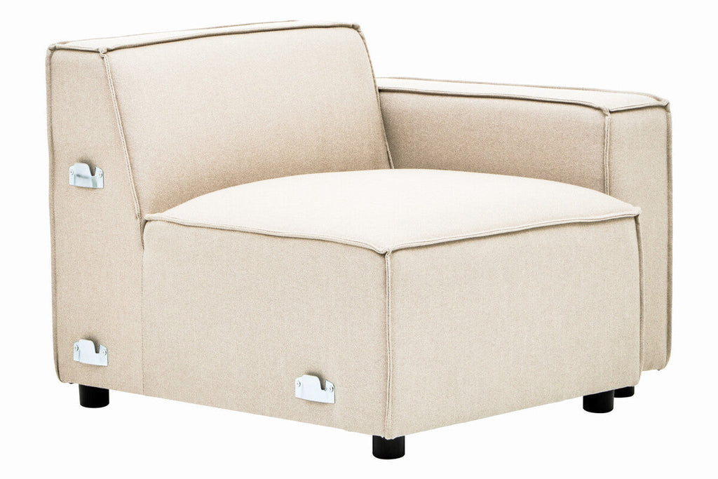 Cream Fabric Right Arm Modular Sofa, Toulouse