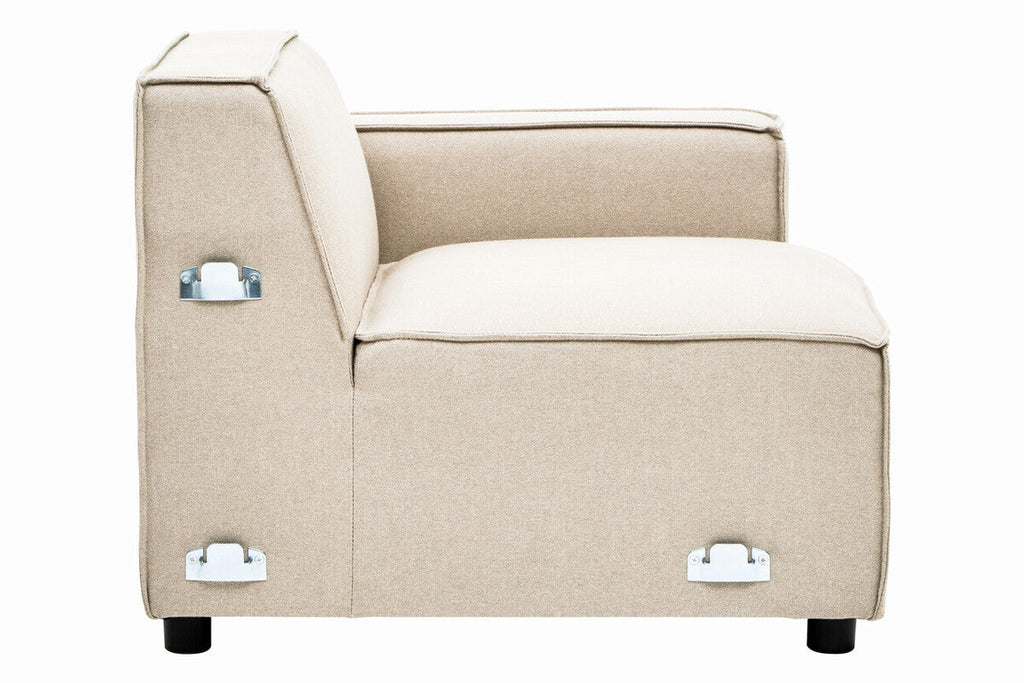 Cream Fabric Right Arm Modular Sofa, Toulouse