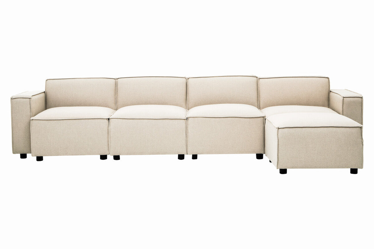 Cream Fabric Right Arm Modular Sofa, Toulouse