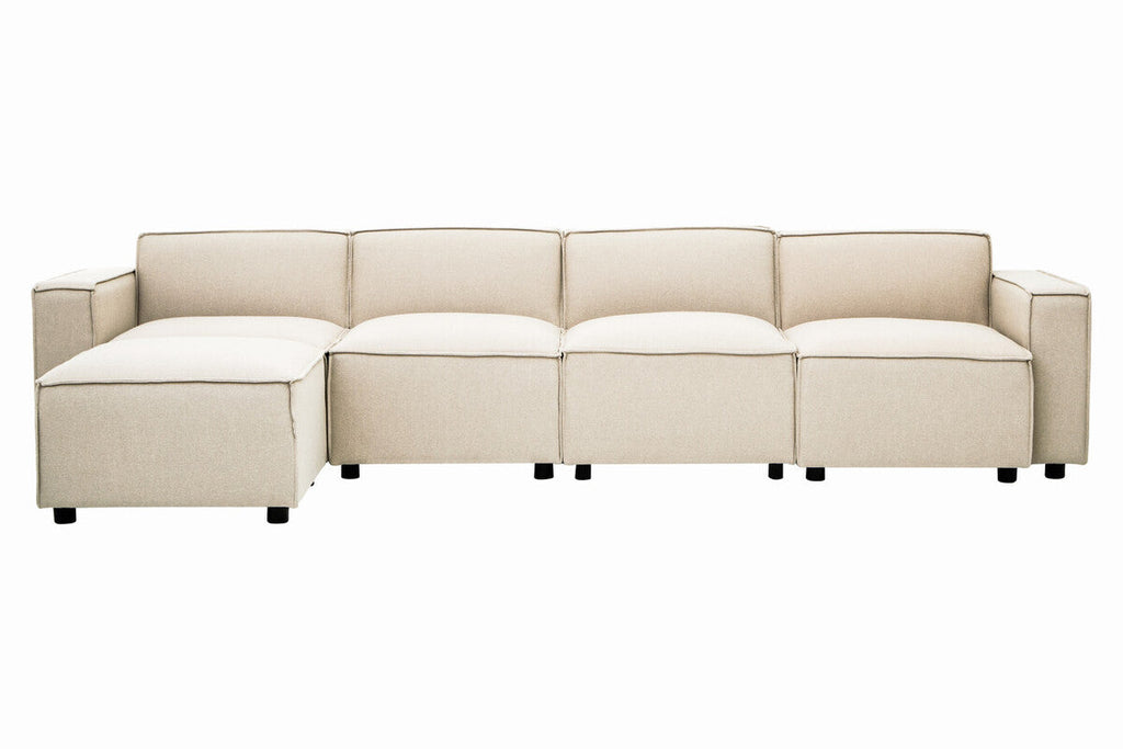 Cream Fabric Right Arm Modular Sofa, Toulouse