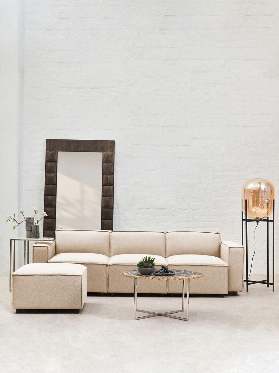 Cream Fabric Right Arm Modular Sofa, Toulouse