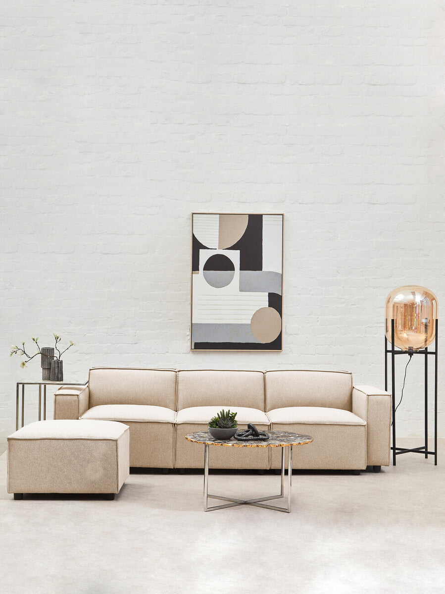 Cream Fabric Right Arm Modular Sofa, Toulouse