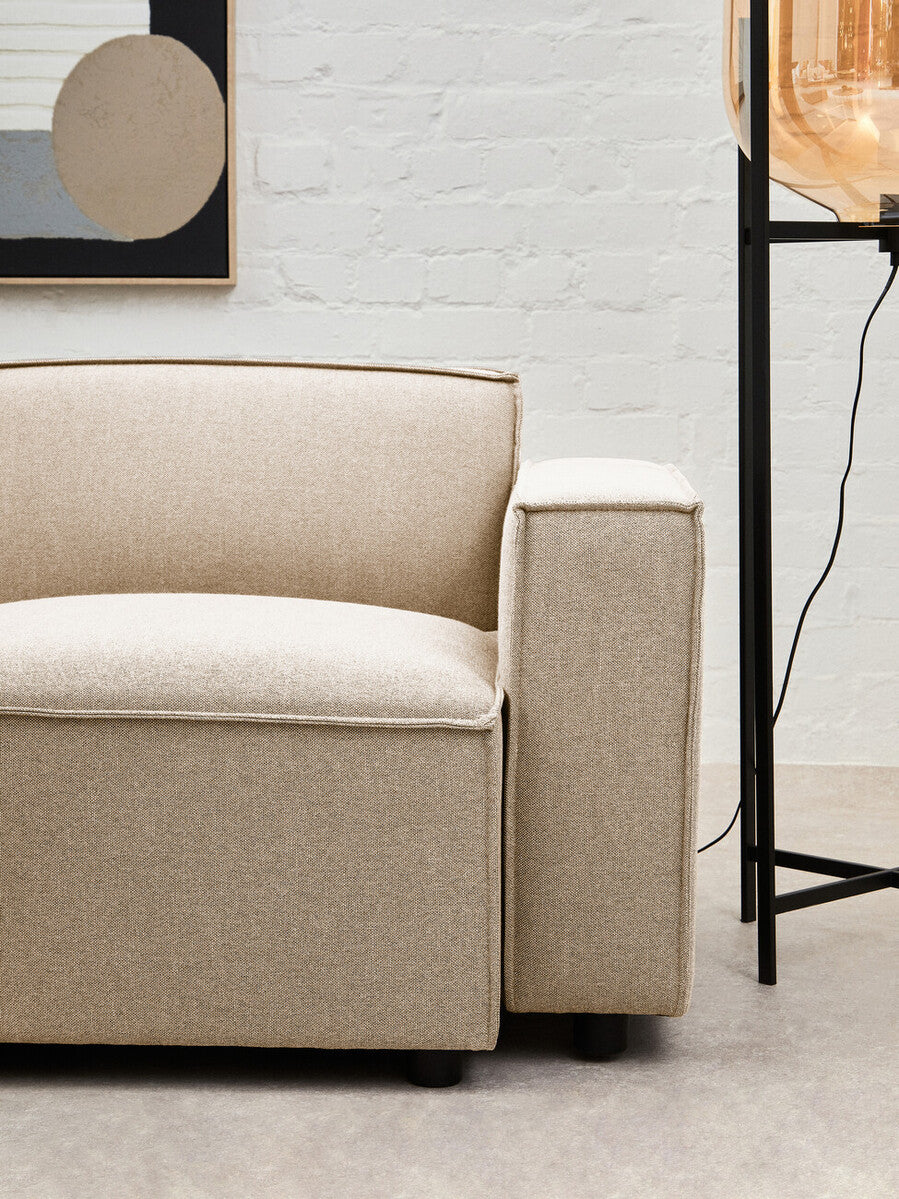Cream Fabric Right Arm Modular Sofa, Toulouse