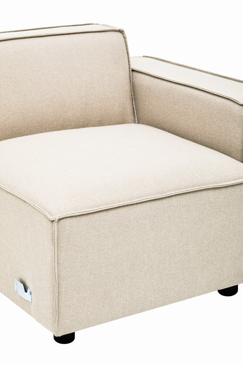 Cream Fabric Right Arm Modular Sofa, Toulouse