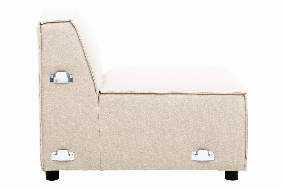 Cream Fabric Armless Modular Sofa, Toulouse