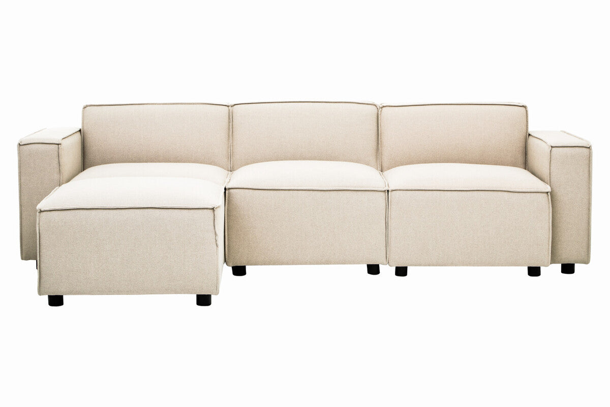 Cream Fabric Armless Modular Sofa, Toulouse
