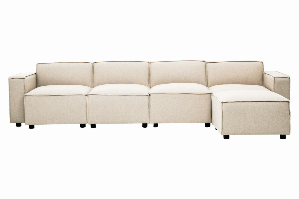 Cream Fabric Armless Modular Sofa, Toulouse