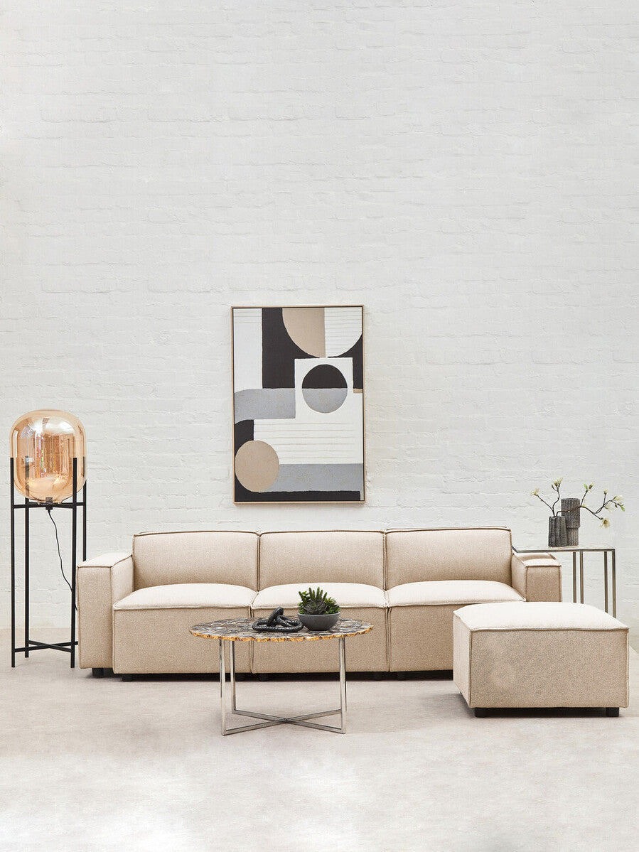 Cream Fabric Armless Modular Sofa, Toulouse