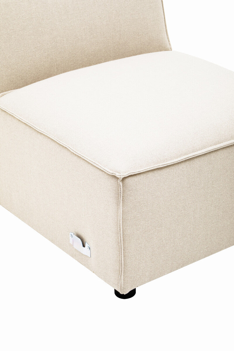 Cream Fabric Armless Modular Sofa, Toulouse
