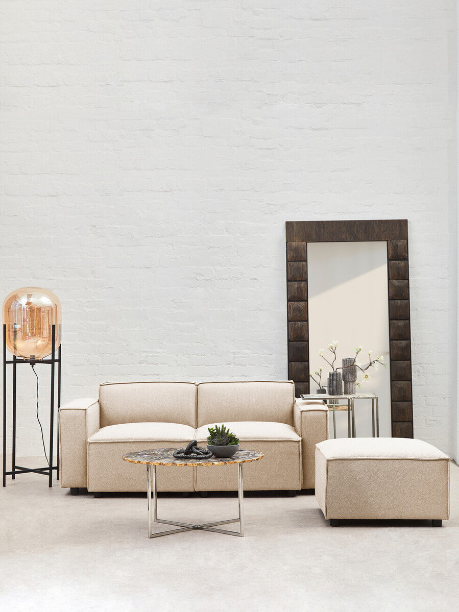 Cream Fabric Modular Ottoman, Toulouse