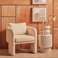 Ozzero Ivory Boucle Curved Armchair