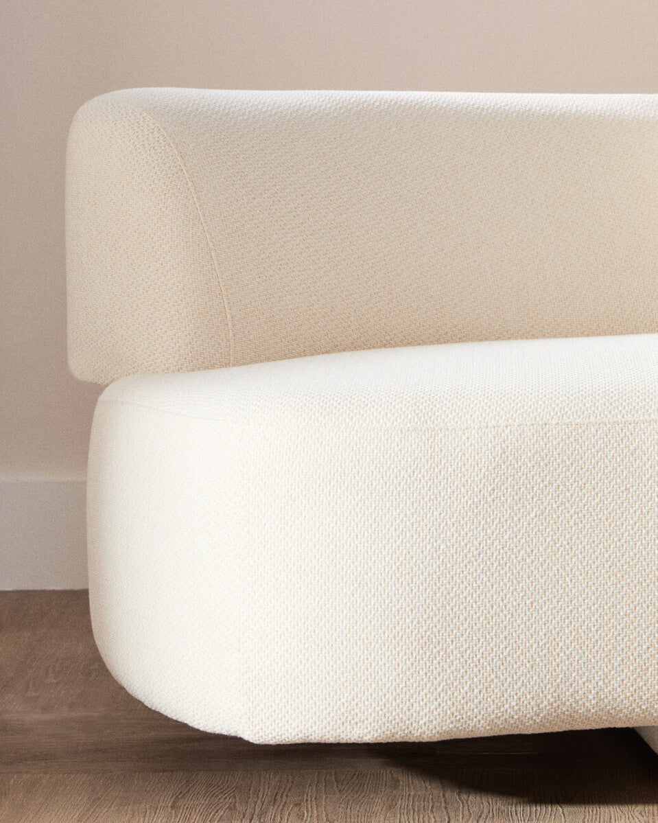 3 Seat Cream Linen Sofa, Ozzano