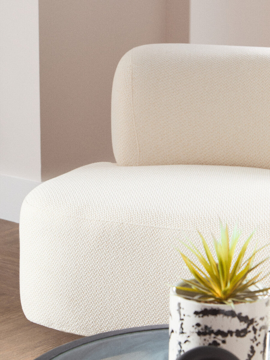 3 Seat Cream Linen Sofa, Ozzano