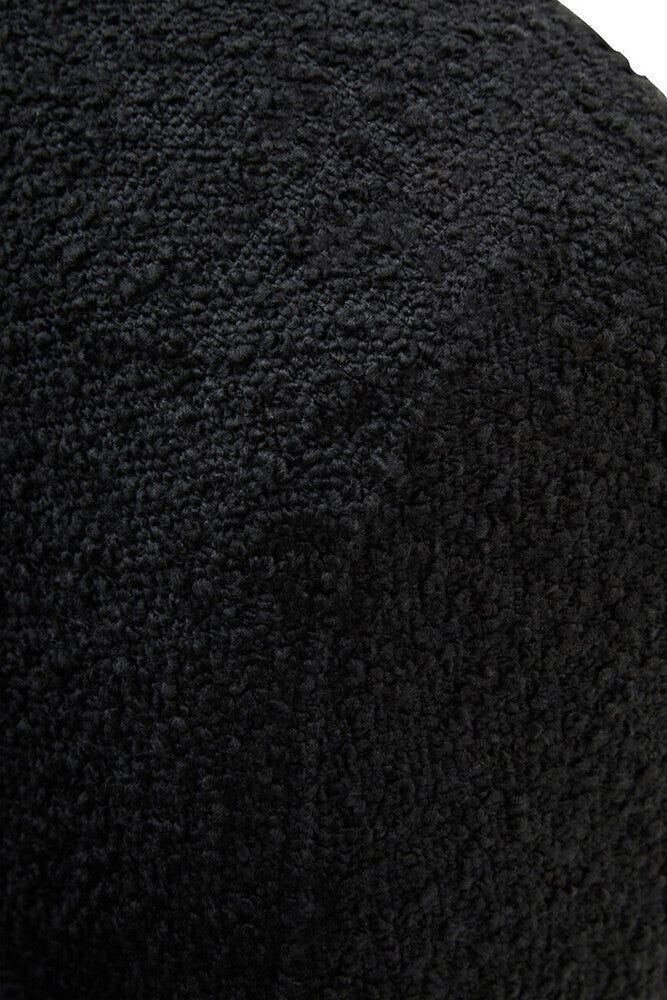 Oliveto Black Boucle Curved Swivel Armchair