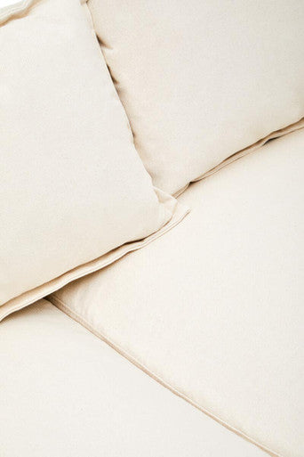 3 Seat Textured Fabric Cream Sofa, Avignon