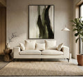 3 Seat Textured Fabric Cream Sofa, Avignon