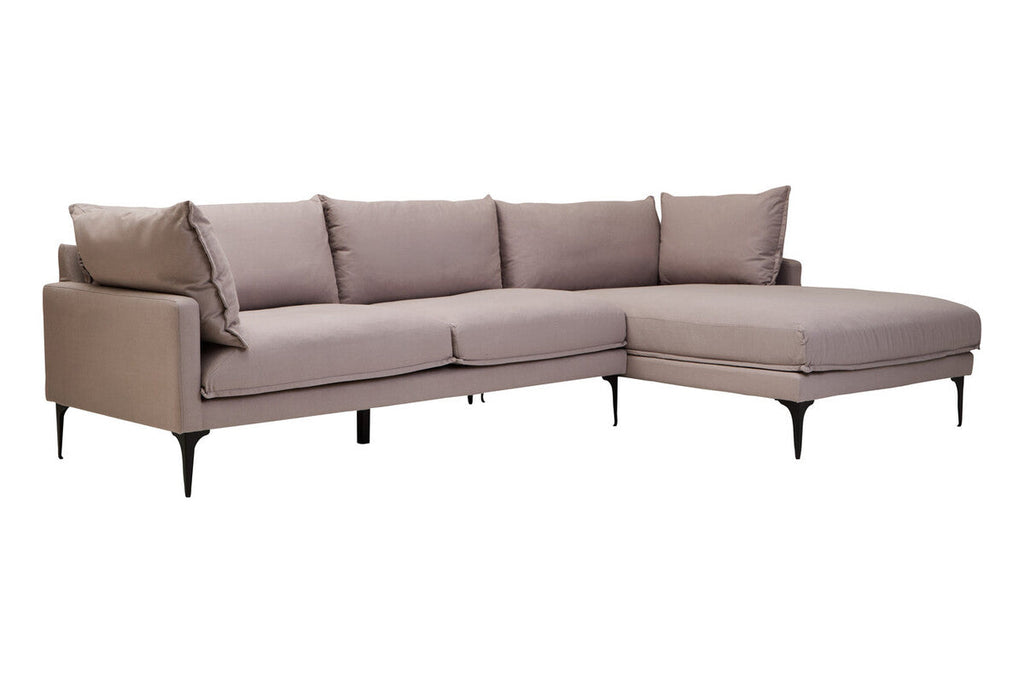3 Seat Grey Right Chaise Sofa, Comfee