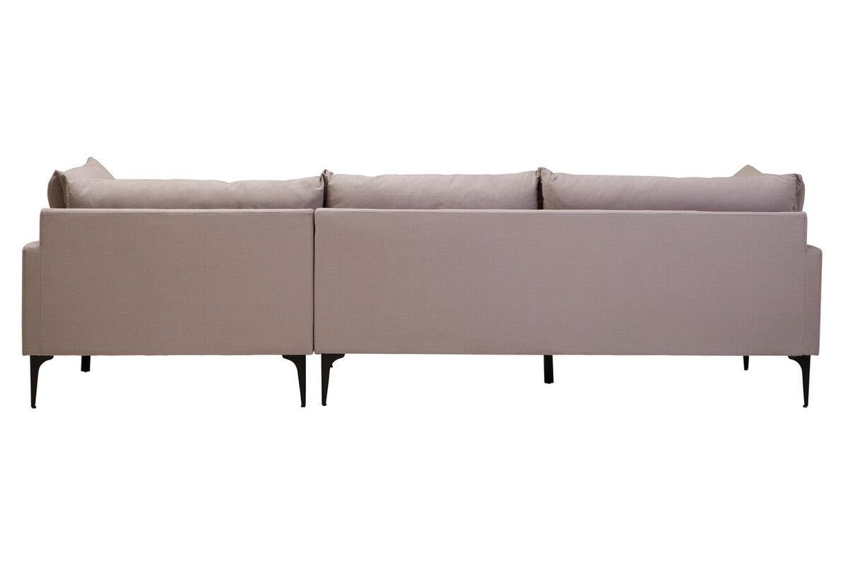3 Seat Grey Right Chaise Sofa, Comfee