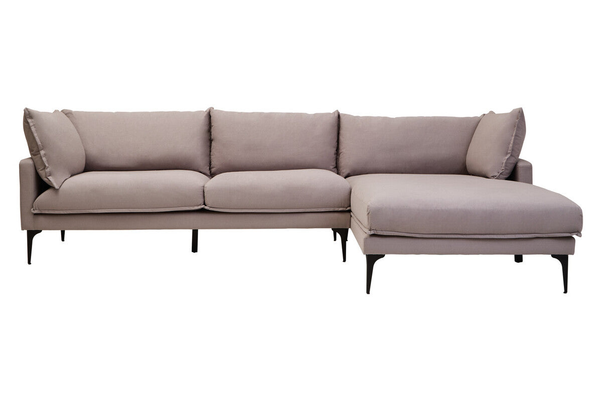 3 Seat Grey Right Chaise Sofa, Comfee