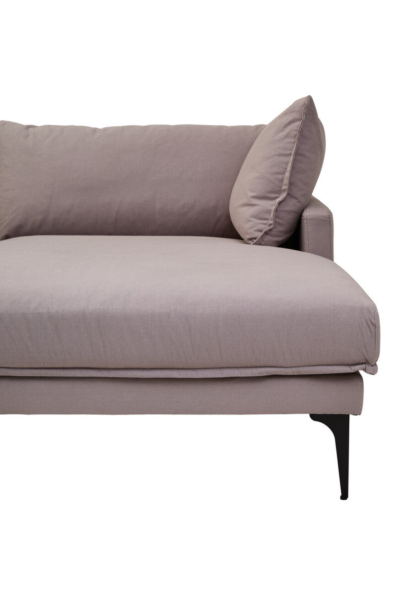 3 Seat Grey Right Chaise Sofa, Comfee