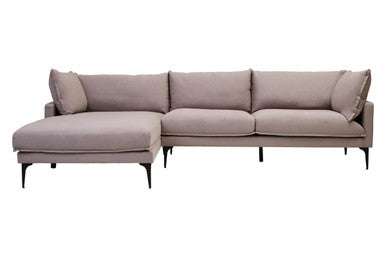 3 Seat Grey Left Chaise Sofa, Comfee