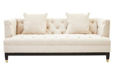 2 Seat Ivory Fabric Sofa, Sefira