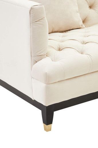 2 Seat Ivory Fabric Sofa, Sefira