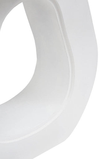Whitewash Mango Wood Accent Table With Horseshoe Cutout Base, Walsa