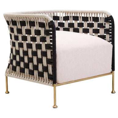 Satna Black & White Jute Chair