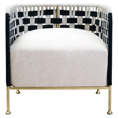 Satna Black & White Jute Chair